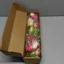 5 FT Valentines Day Decorations Romantic Valentine Flower Garland Rose Valentines Floral Garland Red White Pink Tulip Vine for Mantle Arch Stairs Railing Table Centerpiece Wedding Hanging Decorations