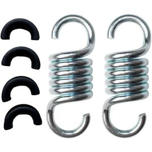 Balcony Swing Spring Hook 770 lbs Load-Bearing Hammock Swing Accessory 4.02-Inch Galvanized Extended Hook 2 Pieces Linear Swing Spring with Noise-Reducing Pad