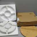 yarlung 11 Inch Ceramic Divided Serving Dishes with Bamboo Platter, Appetizer Tray 5 Removable Snacks Bowls for Candy and Nut, Chips and Dips, No Lid Included