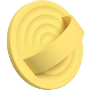 Upgraded Magnetic Phone Grip, Compatible with MagSafe, Silicone Comfy Removable Loop Grip, Phone Grip Finger Ring Holder for Back of Phone for iPhone Pro Max/Plus/16/15/14/13/12, Yellow