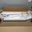 P6C Rolling Clothes Rack with Cover, Covered Clothing Racks Heavy Duty, Portable Closet for Hanging Clothes, Garment Racks on Wheels, White Closet Rack with White Cover, Max Load 365LBS