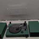 Vinyl Record Player with External Speakers BT 5.3 Wireless Turntable Portable with 3 Speed USB Vintage DarkGreen