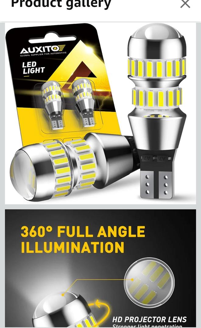 AUXITO 912 921 LED Bulbs for Backup Reverse Light Bulbs, 42-SMD 400% Brighter, 6000K White, Non-polarity 906 W16W T15 921 LED Bulb Direct Back Up Parking Light Replacement Lamp, Pack of 2