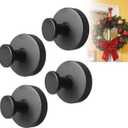 4Pcs New Model No-Drill Suction Cup Hooks, Wreath Hangers for Front Door, Wreath Hangers for Front Doors, Removable Hooks, Towel Hooks (Black)
