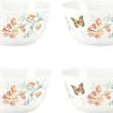 Lenox 856406 Butterfly Meadow Melamine 4-Piece All-Purpose Bowl Set, Lightweight Melamine Material