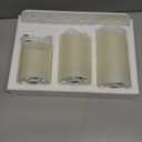 Rechargeable Flameless Candle, Flashing LED Pillar Real Wax Candle with Remote Control and Timer, Decorative Electronic Candles, 1 Set of 3 (White-Droplet, 3Pcs)