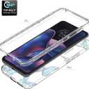 Case for Moto Edge 2022/Motorola Edge 2022 5G UW XT2205 Case with Tempered Glass Screen Protector, Full Body Clear Floral TPU Phone Protective Cover for Motorola Moto Edge 2022 5G (Butterfly)