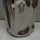 Ceramic Silver Flower Vase, Crinkle Paper Shape, Metal Decorative Home Accent (Large)