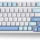 G98 PRO Wireless Gaming Keyboard, Tri-Mode Connection Mechanical Keyboard, Hot Swappable Custom Gasket Structure, Pre-lubed Linear Switches, Double Shot PBT Keycaps, RGB LED Backlit, Blue&White