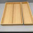 BAMOTTO CRAFTBAMBOO V-Shaped 3-Pack 19.6" Long Bamboo Drawer Organizer Box - Easy Reach Cutlery Tray for Flatware Silverware Utensil, Kitchen & Home Use (19.6"x5.7"/19.6"x7.8"/19.6"x12.4")