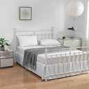 Queen Bed Skirt, Pleated Waffle Weave Bed Skirt with Split Corners, Tailored Dust Ruffle 12 Inch Drop Easy Fit, Machine Washable (White, Queen - 12" Drop)