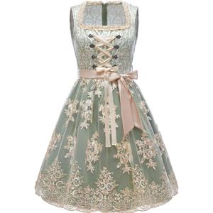 Abaowedding Women German Dirndl Dress Oktoberfest Costumes for Women (Small, Green)