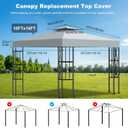 10x10 Canopy Replacement Top Cover Canopy Top Replacement Double Layer Vented Sunshade Cover Fits Standard 10'x10' Outdoor Gazebo Frame for Backyard/Patio/Garden Waterproof UV Resistant (Gray)
