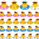 Marsui 24 Pcs Mini Rubber Ducks Bulk Mini Funny Rubber Ducky Bathtub Cute Squeaky Shower Ducks for Swimming Pool Party Favors Birthday Prize Rewards