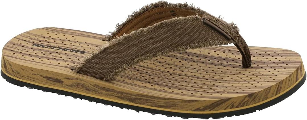 Skechers Men's Tantric Flip-Flop
 Size 10, Brown 