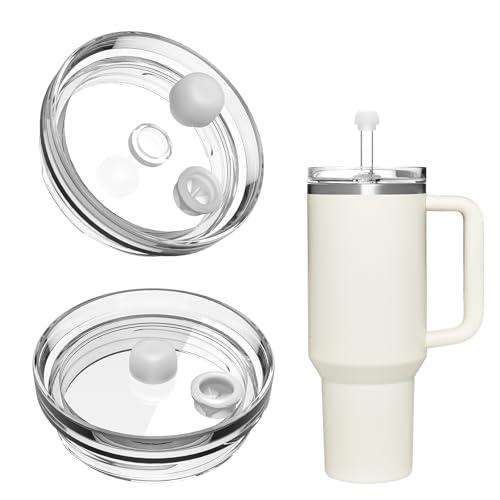 Stanley 40 oz Tumbler Lid Replacement with Straw Cover, Leak Proof, Spill Proof, BPA Free 2 Pack