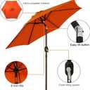 Blissun 7.5 ft Patio Umbrella, Yard Umbrella, Outdoor Market Umbrella with Push Button Tilt Crank, Orange