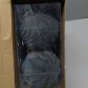 Blueweenly 4 Pcs 4 Inch Large Velvet Christmas Ball Ornaments Vintage Christmas Plastic Ball Ornaments Flocked Tree Hanging Decoration for Xmas Party Wedding Home Decor(Grey Blue)