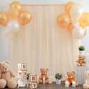 10x10FT Champagne Sheer Tulle Backdrop Curtains for Wedding Parties,2 Pack Photo Backdrop Curtains Ceiling Drapes for Birthday Party Baby Shower,Arch Fabric Background with Rod Pocket