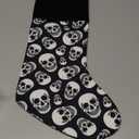 Black and White Skull Christmas Stocking Skeleton Xmas Mantel Decoration