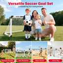KETIEE Kids Soccer Goals for Backyard: 35" x 23" Mini Foldable Football Goals Set, Portable Kids Soccer Goal with Carry Bag & Soccer Ball for Garden Outdoor Indoor, Soccer Toy for Boys Girls Ages 3+