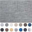 Placemat Set of 4 - Easy Clean Woven Vinyl Placemats for Dining Table, Indoor/Outdoor Place Mats, Washable PVC Table Mats（Dark Gray）