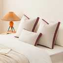 a moment Christmas Red Loop Yarn Linen-Like Pillow Cover Natural Soft Decorative Throw Pillow Case Farmhouse 12x20 Inch, Bohemian Textured Cushion Cover for Sofa Bed, Wrinkle-Resistant Home Decor