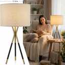 20.8" Modern Tripod Table Lamps Set of 2 Black and Gold Metal Table Lamps for Living Room Bedroom Nightstand End Table Decorative Lamps(Bulbs Included)
