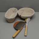 Superbaking Sourdough Proofing Basket Gift Set, Round 9" & Oval 10" Banneton, Sourdough Starter Kit, Sourdough Banneton Basket, Banneton Bread Proofing Basket Set of 2, Sourdough Bread Baking Supplies