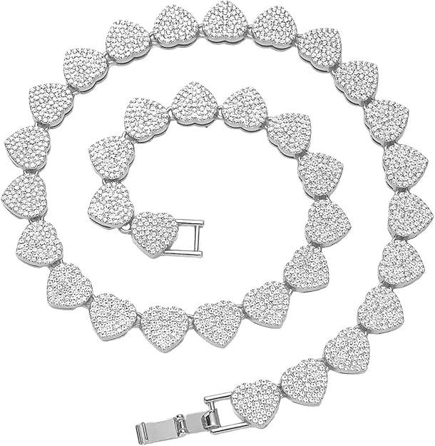 Zeffy Dainty Gold Heart Necklace for Women Trendy 14K Gold/Silver Plate Cute Heart Pendant Choker Necklaces Gold Love Heart Chain Necklace for Women Dainty Gold Jewelry Gifts for Women