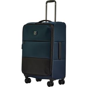 ANTLER - Soft Stripe Medium Luggage - 27" Softside Suitcase, Adjustable Handle, 4 Spinner Wheels, Lightweight, Expandable, TSA Lock - Recycled Polyester Luggage - 71cm, Indigo Blue