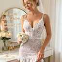 Girece Sexy Lingerie for Women Babydoll Lingerie Dress Lace Chemise Nightgown with Adjustable Straps, Ruffle Hem G String (White, M)