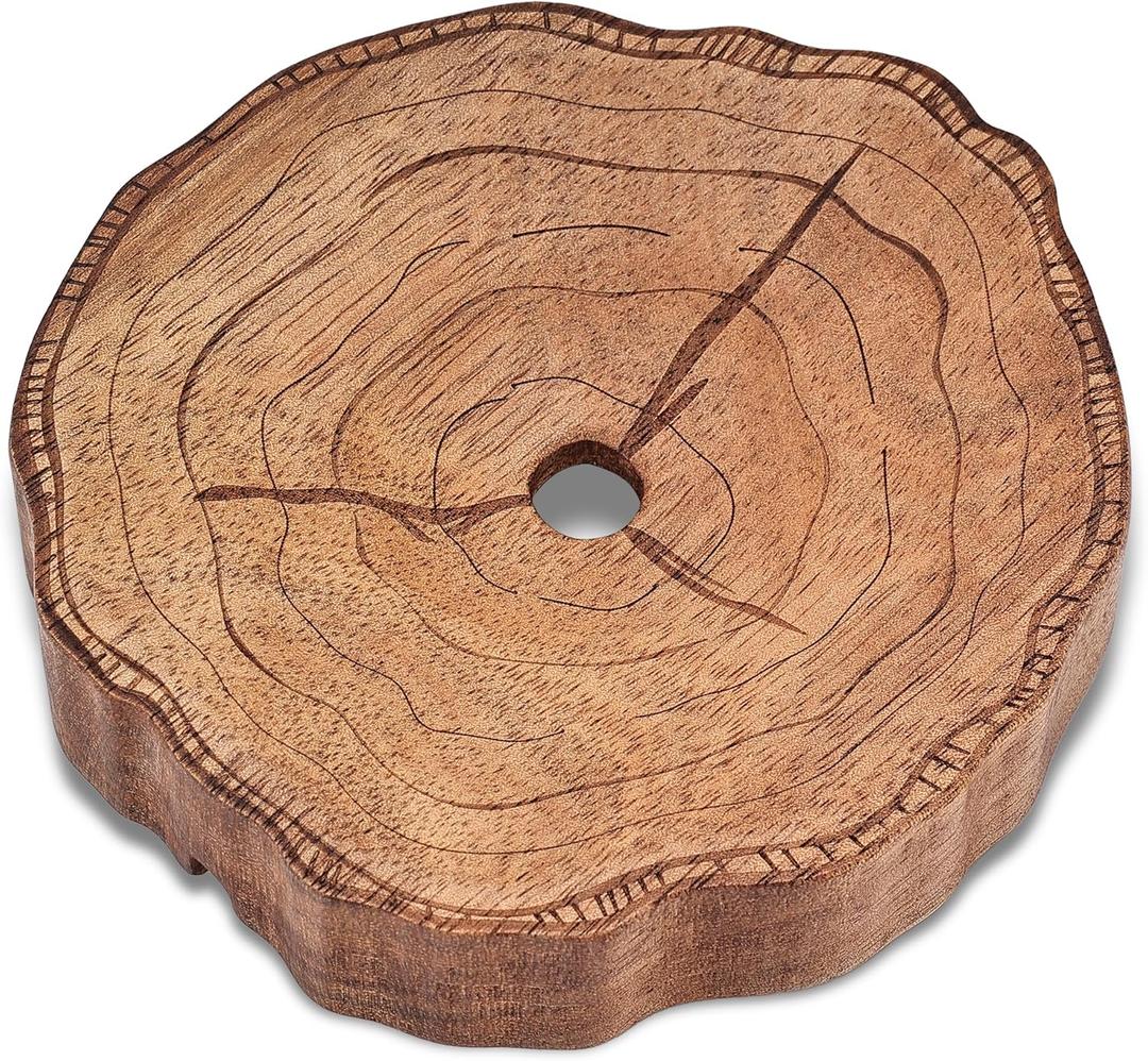 Camlot cacia Wooden Soap Dish with Self Draining, Funny and Modern Multi Shape Design, Soap Holder for Sink Countertop, Shower & Bathroom Soap Tray (Tree Ring-3.94"x3.94"x0.86")