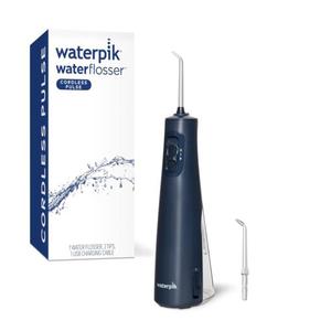 Waterpik Cordless Pulse Rechargeable Portable Water Flosser for Teeth, Gums, Braces Care and Travel with 2 Flossing Tips, Waterproof for Shower, ADA Accepted, WF20 Blue