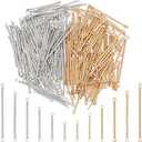 PH PandaHall 240Pcs Bar Links Connector Charms 6 Sizes 2 Colors Earring Connectors, 2-Hole Stick Strip Beads Jewelry Connectors Links for DIY Earring Bracelet Jewelry Making Arts Crafts