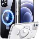3-in-1 [Magnetic+Kickstand+Ring Holder] for iPhone 12/12 Pro Case Stand Ring Holder Compatible with MagSafe, Military Shockproof Protective iPhone 12/12 Pro Phone Case Kickstand Cover Clear