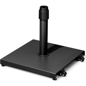 42lbs Patio Umbrella Base with Wheels - Heavy Duty Outdoor Patio Market Umbrella Stand for Deck with Rollers, Poolside, Balcony, Wind-Resistant Design, Black