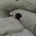 XxingSheep 4 Ways Shuttled XL Cat Tunnel Bed for Indoor Cats Peekaboo Cat Cave Donut with Cool Mat (Green)