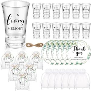 50 Sets Funeral Favors Celebration of Life Favors in Loving Memory Shot Glasses with Sympathy Thank You Tags for Funeral Memorial Guest Return Supplies
