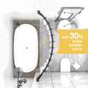 Curved Shower Curtain Rod, 42-72 inches Adjustable Curved Shower Rod, RustProof Curved Shower Rods for Bathroom, Bathtub, Premium Stainless Steel, Need to Drill, Black
