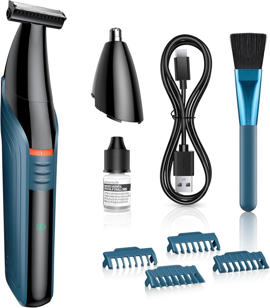 Bikini Trimmer for Women, 2-in-1 Electric Razors for Women, Lady Pubic Hair Trimmer for Bikini Line/Legs/Arms/Armpits, Body Trimmer Safe Hair Removal Groomer Kit, Cordless IPX7 Waterproof Wet/Dry Use