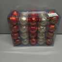 40PCS 2.36" Christmas Balls Ornaments, Plastic Christmas Tree Ornaments, Holiday Baubles, Hanging Decorations for Xmas Trees Holiday Party, Gold Red Baubles