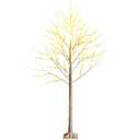 6-ft Pre-lit Slim White Artificial Christmas Tree with White LED Lights