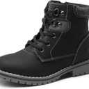 Bruno Marc Boys Girls Ankle Boots Side Zipper Outdoor Comfort Autumn Winter Casual Lace Up Combat Boots,Black,Size 5 US Big Kid SBBO222K