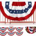 Anley US National Pleated Fan Flag, 3x6 Ft American Bunting Flags Patriotic Stars & Stripes - Sharp Color and Fade Resistant - United States 3 x 6 Ft Half Fan Banner (6 Pack)