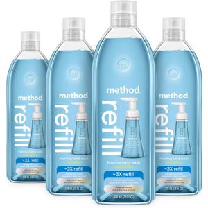 Method Foaming Hand Soap Refill, Sea Minerals, Recyclable Bottle, Biodegradable Formula, 28 fl oz (Pack of 4) (Packaging May Vary)