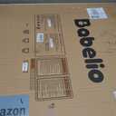 Babelio Auto Close Baby Gate with Cat Door,29-43" Metal Gate for Doorway,Stairs, House,Easy Walk Thru with Pet Door,Includes 4 Wall Cups and 3 Extension Pieces,White