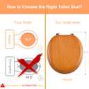 Angel Shield Durable Wood Veneer Natural Toilet Seat Metal Hinged Easy Clean Anti-scratch American Standard(Round,Wood Color)
