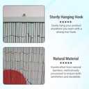 Vietbud Dcor Cranes with Red Sun Beaded Curtains for Doorways, Decorative Room Divider, Natural Vietnamese Craft, Indoor Hanging Bamboo Blinds, Sturdy Hook, Easy to Clean, 35.43 x 78.74 Inches