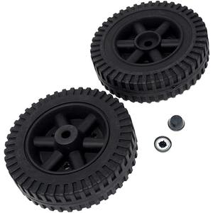 Wheel Kit, 6" Black Blow-Molded Hollow Plastic Wheels